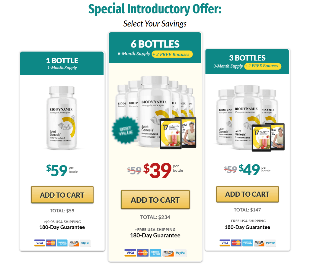 joint genesis™ checkout page